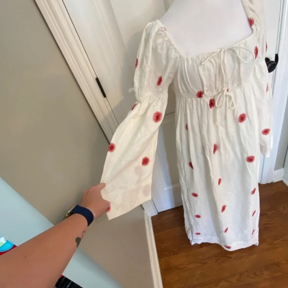 New! Free People Floral Emory Embroidered Sun Midi Dress white nwot 27074 - Picture 7 of 14